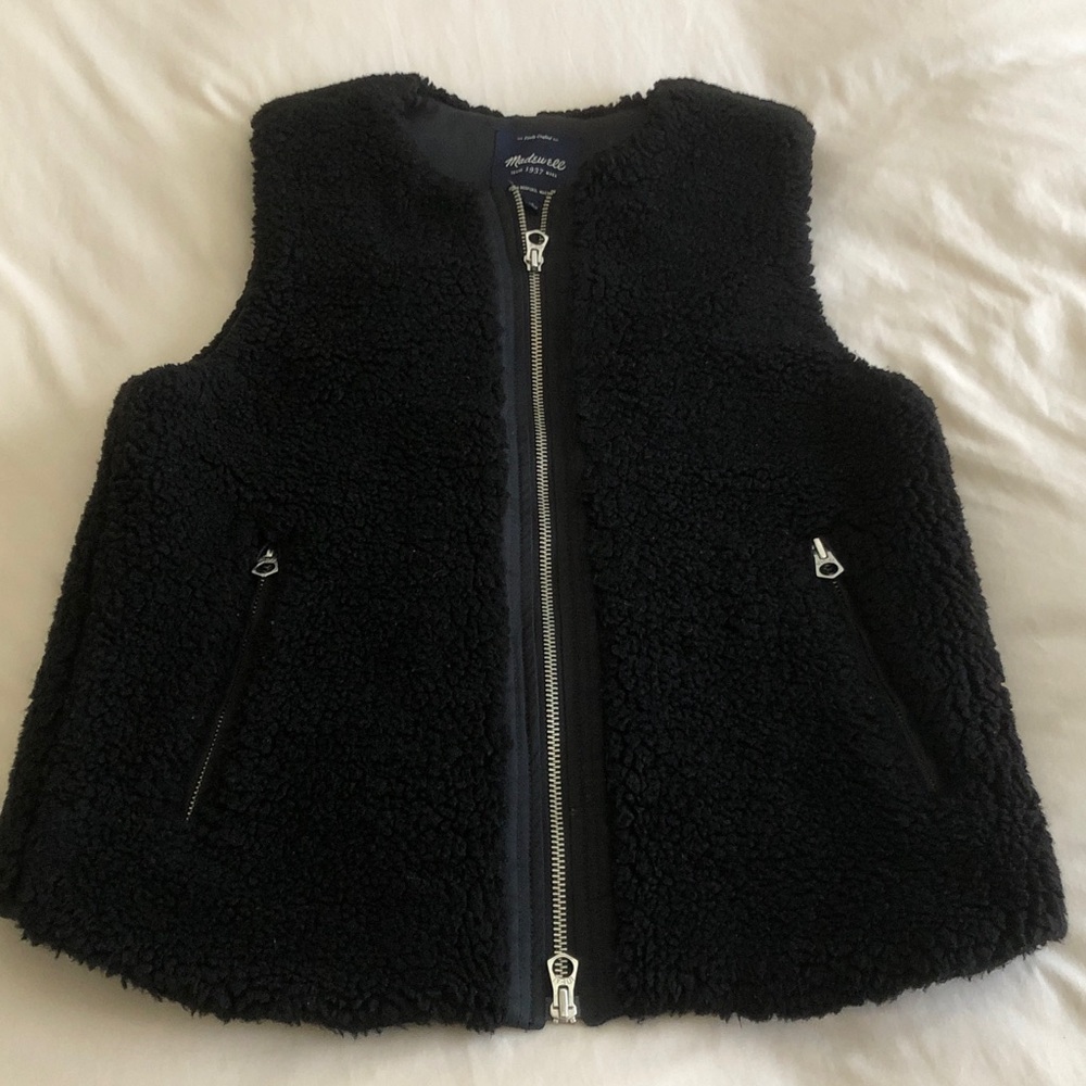 Madewell Faux Sherpa Shearling Vest Sz medium